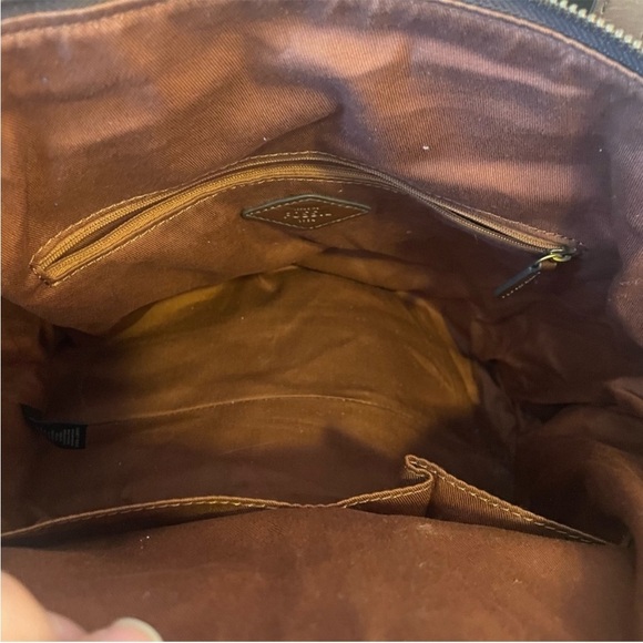 FOSSIL Turquoise Stripe Sydney Ryder Tote laptop Shoulder Bag - Picture 8 of 10